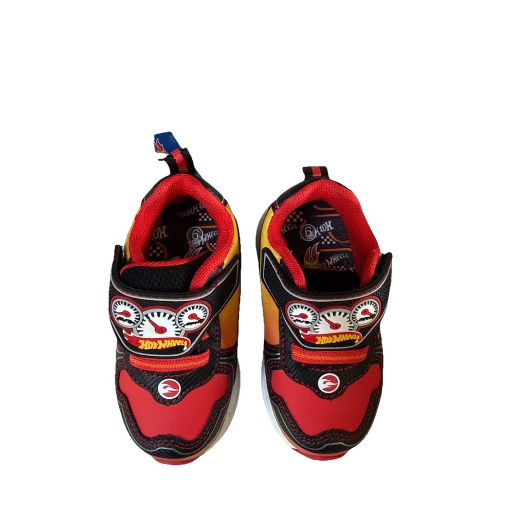 Hot Wheels Toddler Boy Sneakers Shoes Flashing Lights Size‎ 6 Black (80388)